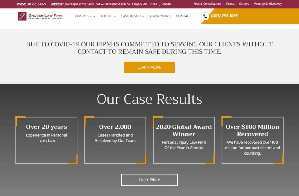 Grover Law Firm's Homepage