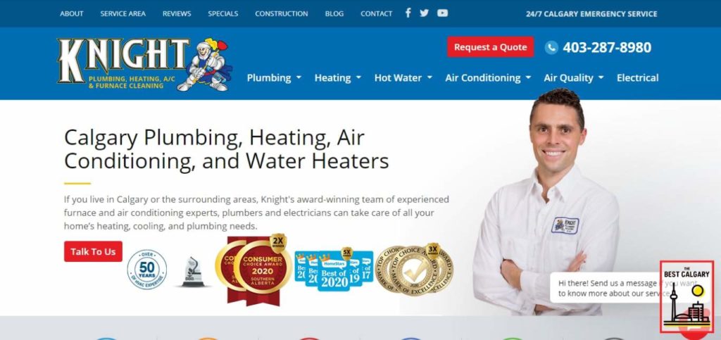 Knight Plumbing, Heating, AC, and Furnace Cleaning's Homepage