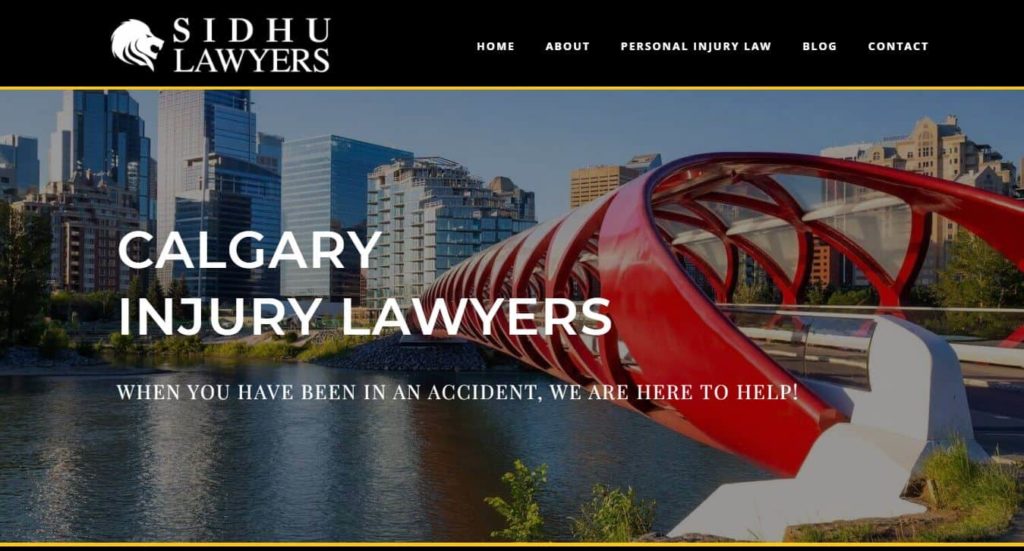 Sidhu Personal Injury Lawyers Calgary's Homepage