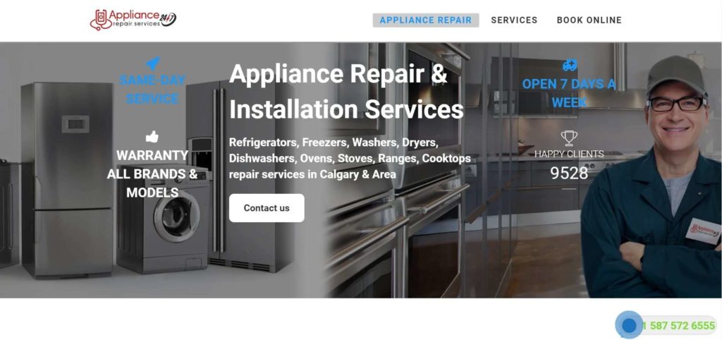 Appliance Repair Services' Homepage