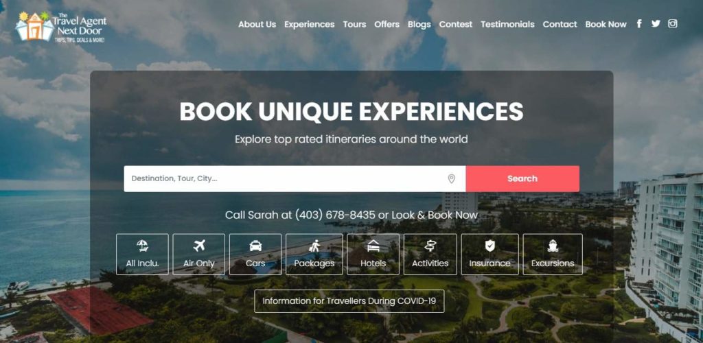 Sarah Halprin Travel Agent's Homepage