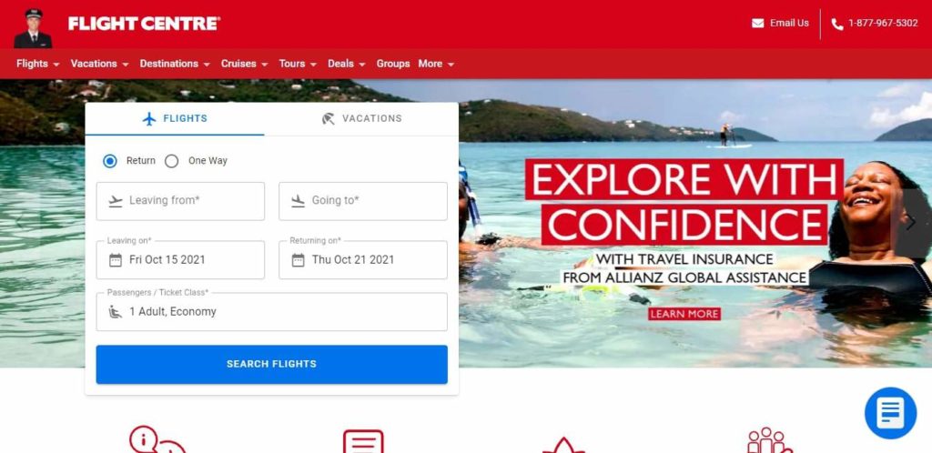 Flight Centre's Homepage