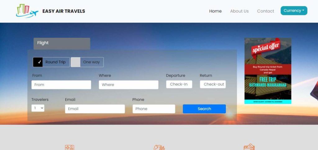 Easy Air Travel and Tours' Homepage