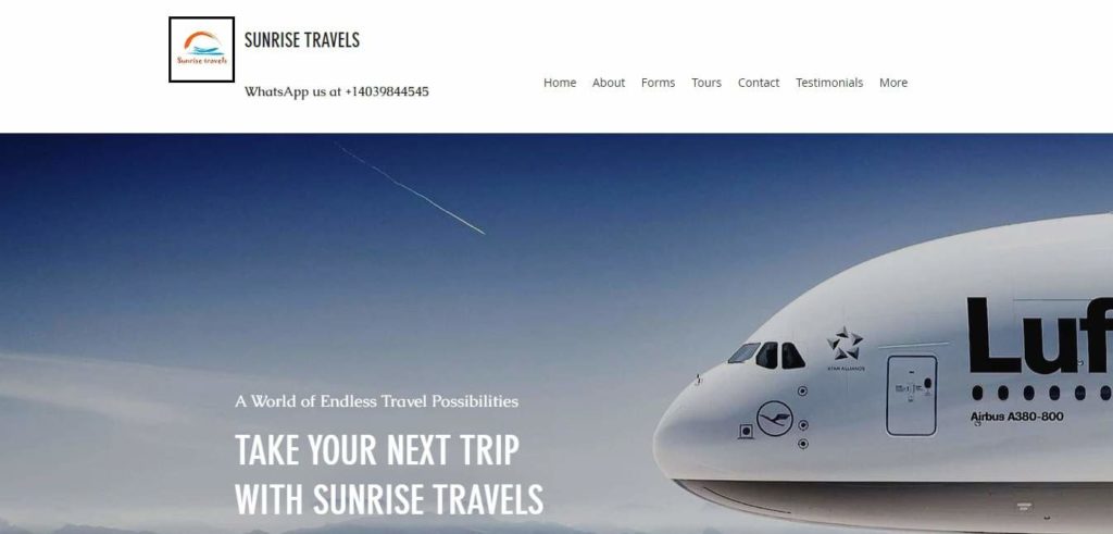 Sunrise Travels' Homepage