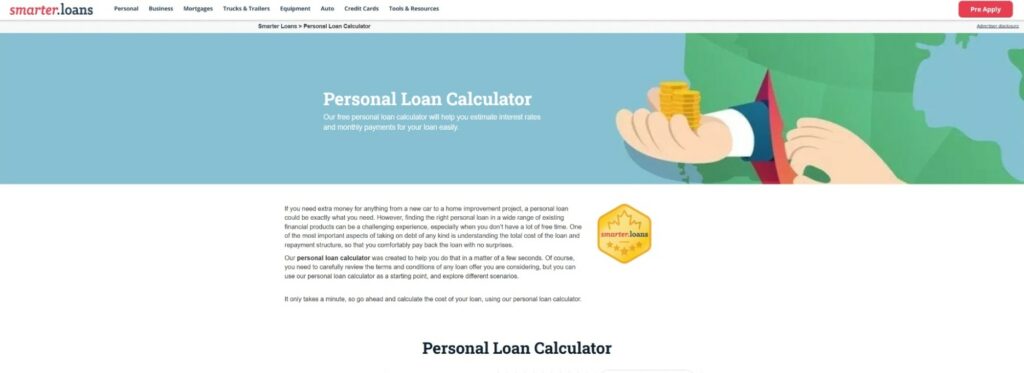 Smarter.Loans Homepage
