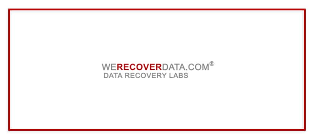 WeRecoverData Data Recovery Inc.'s Banner