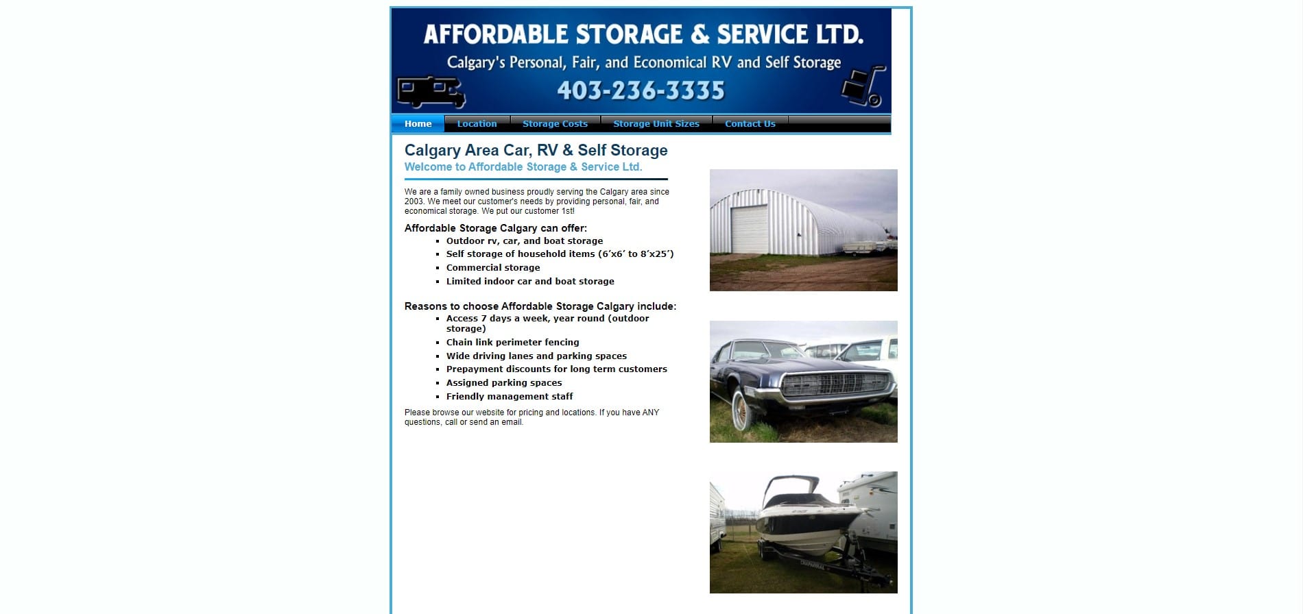 Affordable Storage's Homepage