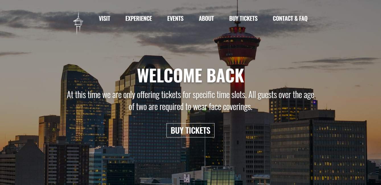 Sightseeing at the Calgary Tower's Homepage