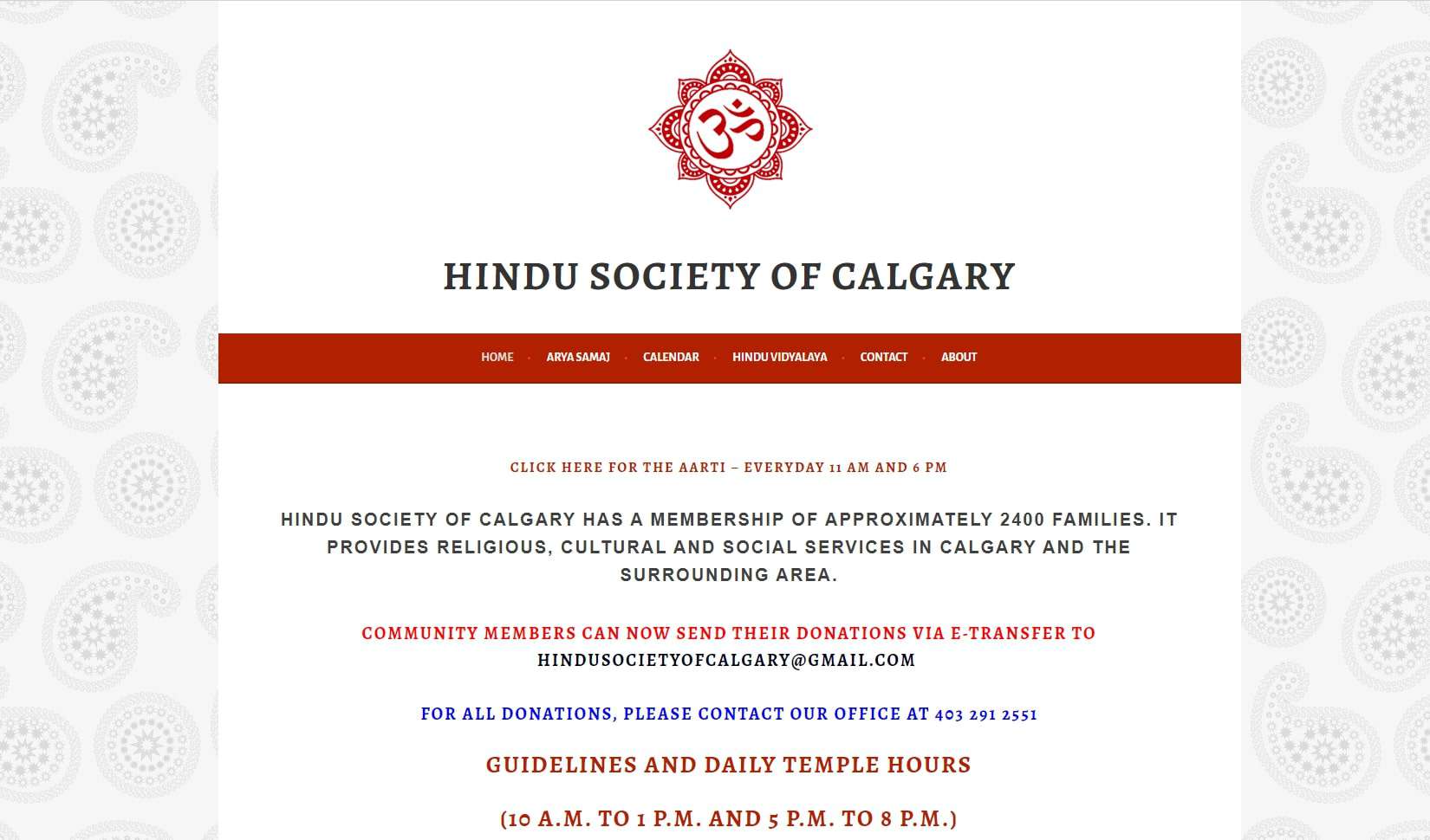 Hindu Society of Calgary's Homepage