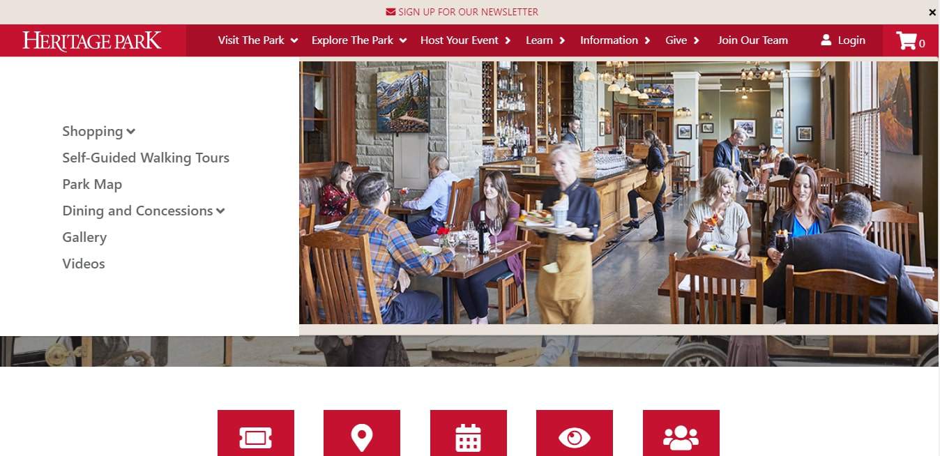 Strolling the Heritage Park's Homepage