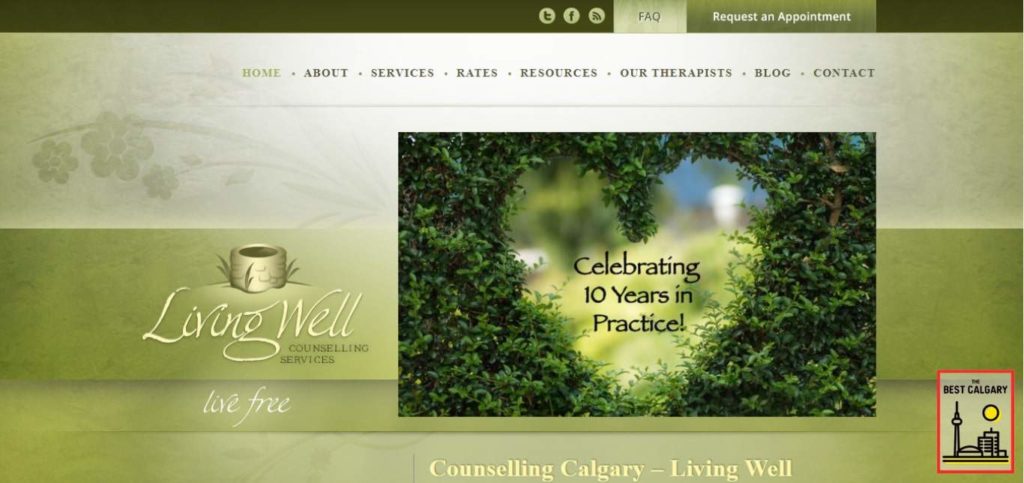 Living Well Counselling Calgary's Homepage