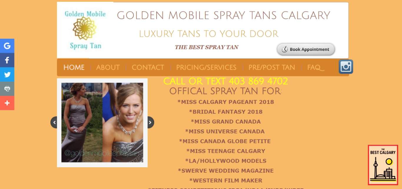 Homepage von Golden Mobile Spray Tan