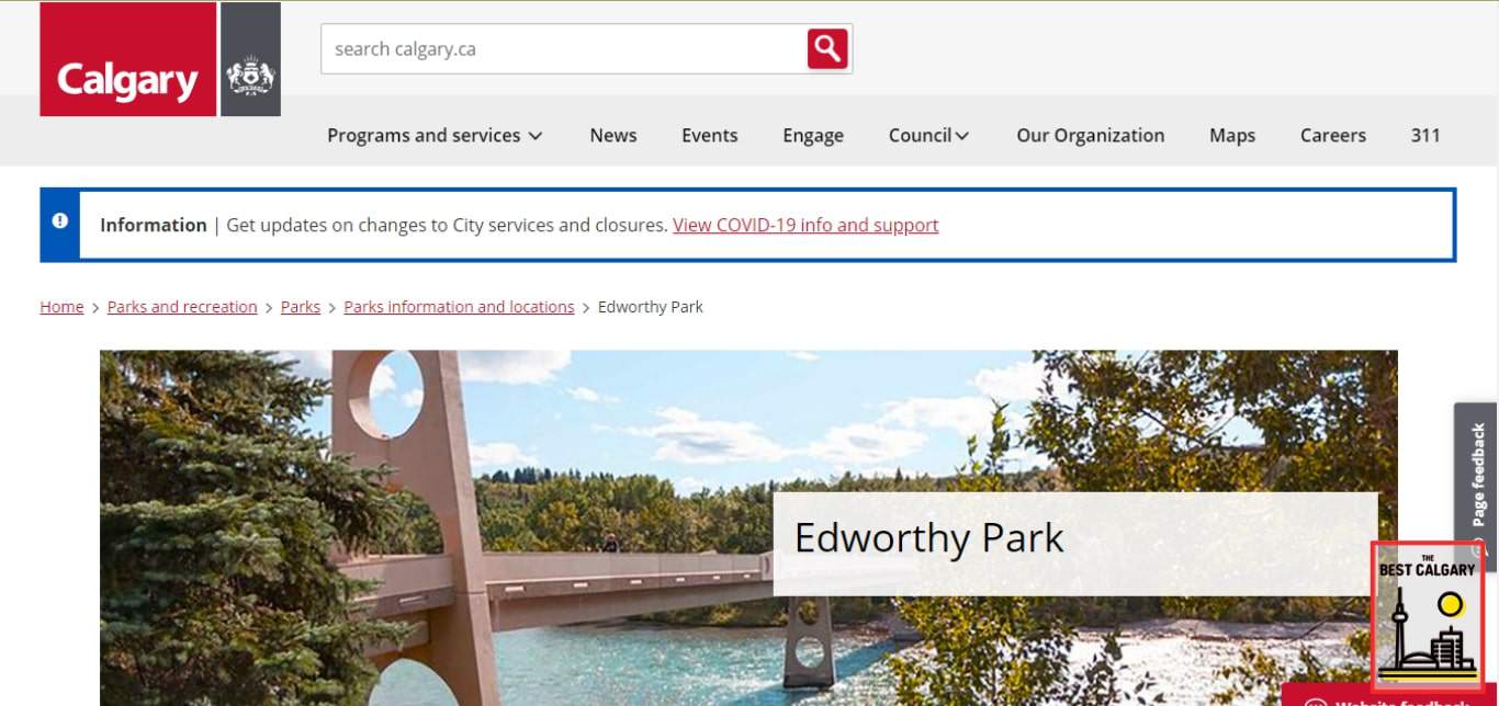 Edworthy Park South Parking Lot's Homepage