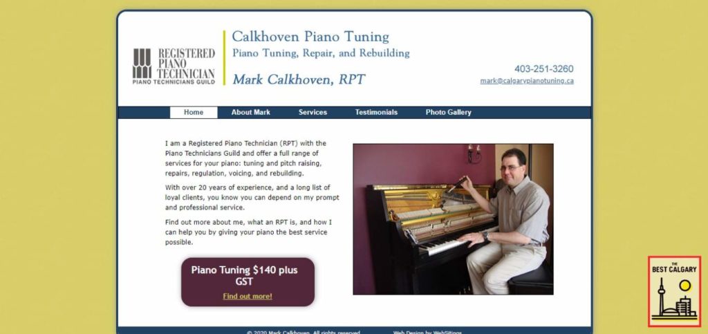 Calkhoven Piano Tuning's Homepage
