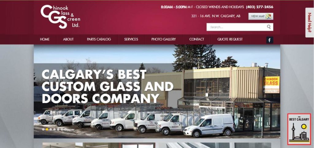 Chinook Glass & Screen Ltd.'s Homepage