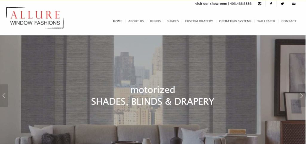 Allure Window Fashions' Homepage