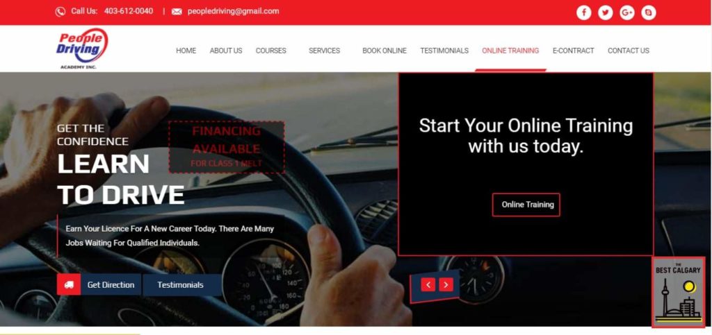 People Driving Academy Inc.'s Homepage