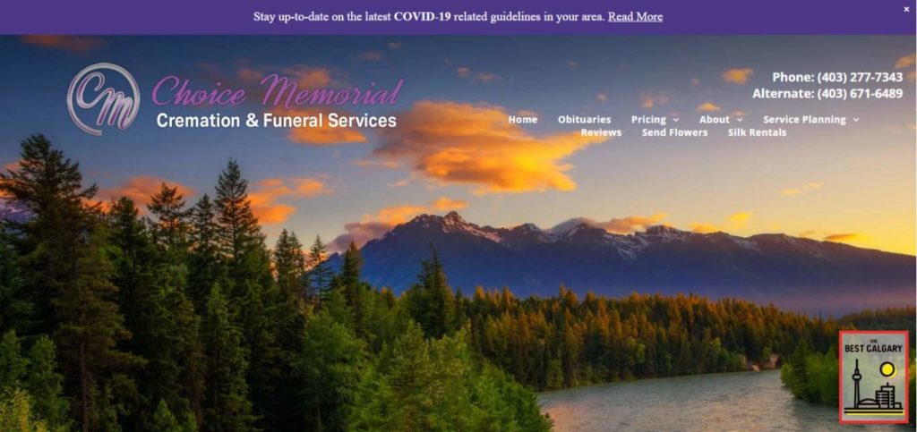 Choice Memorial Cremation & Funeral Services' Homepage
