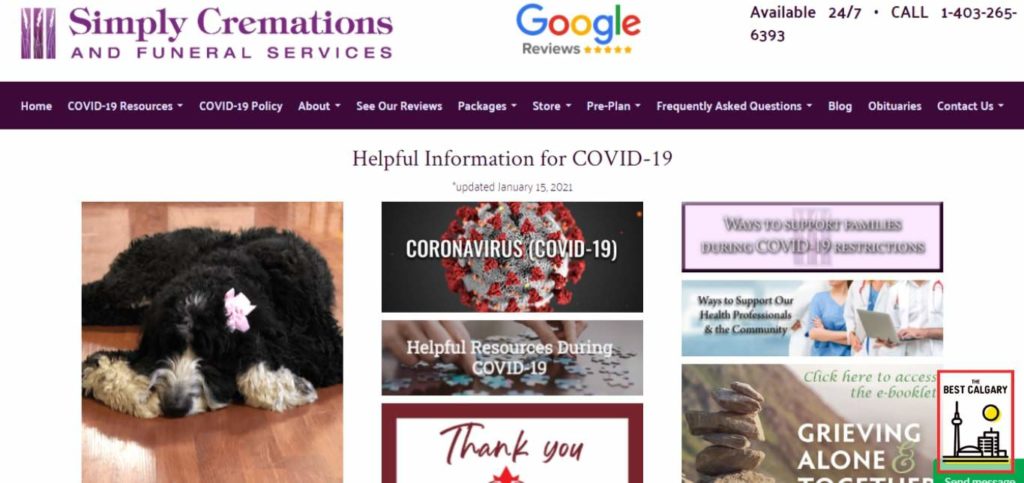 Simply Cremations & Funeral Services' Homepage