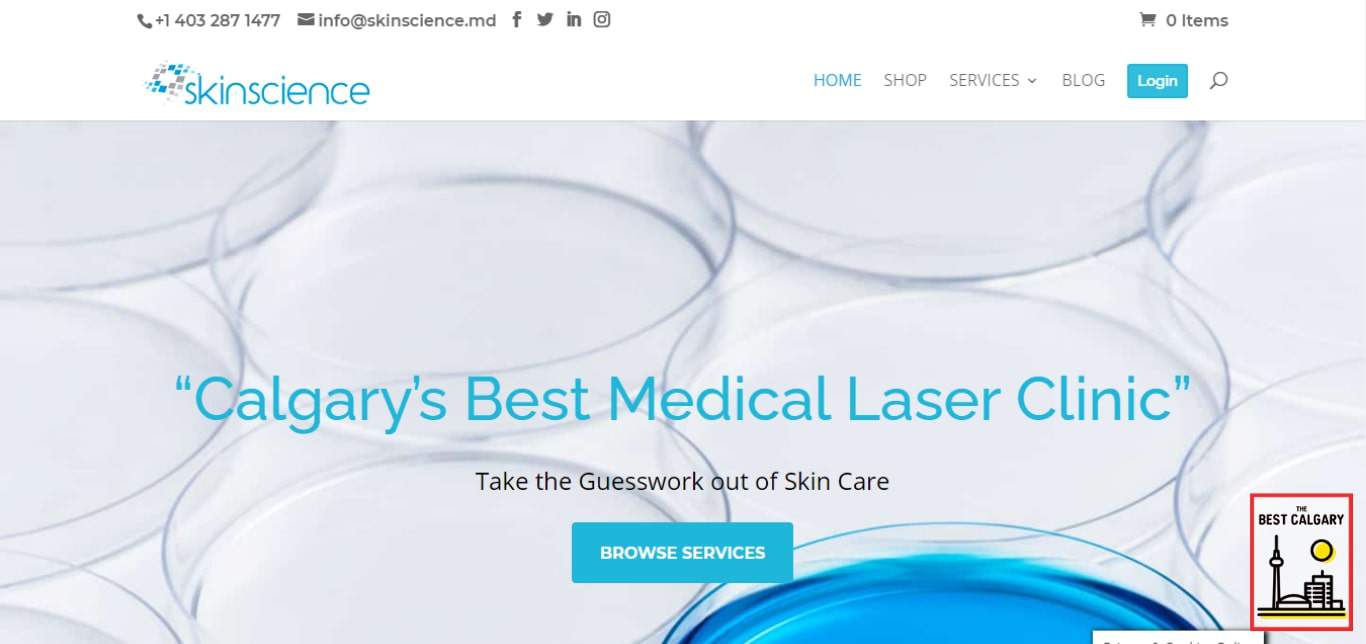 Homepage von SkinScience Inc.