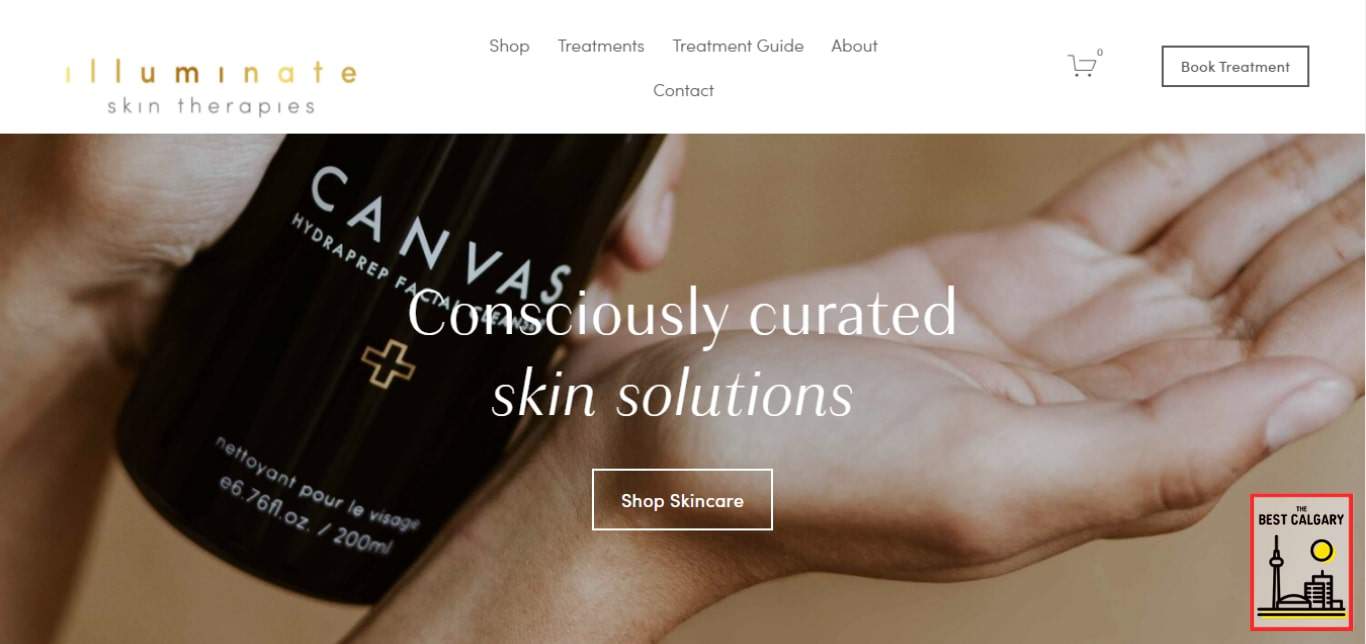 Homepage von Illuminate Skin Therapies