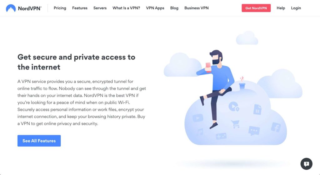 NordVPN's Homepage