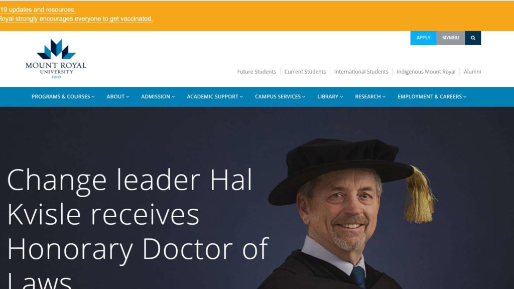 Mount Royal University's Homepage
