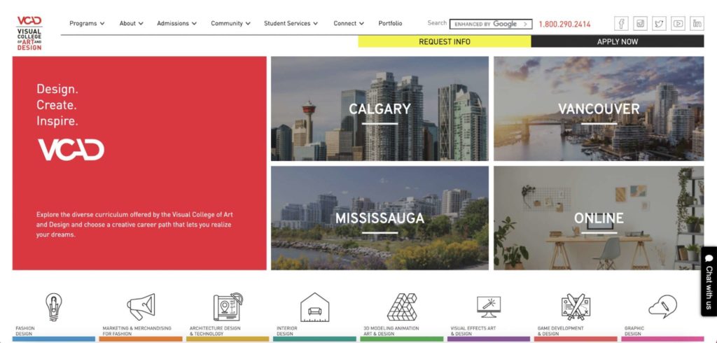 Visual College of Art and Design's Homepage
