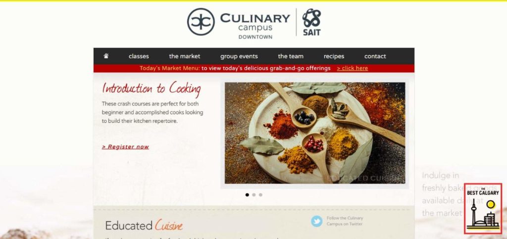 SAIT Culinary Campus' Homepage