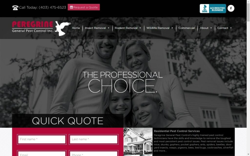 Peregrine General Pest Control Inc. Homepage