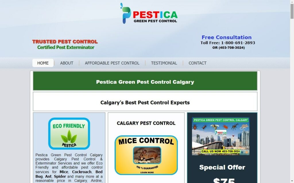 Pestica Green Pest Control Calgary Homepage