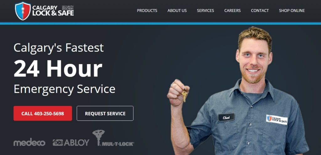 Calgary Lock & Safe's homepage