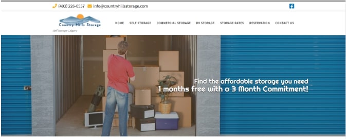 Country Hills Storage's homepage