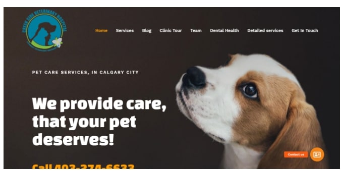 Creekside Veterinary Hospital's homepage