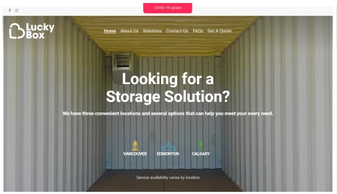 LuckyBox's homepage