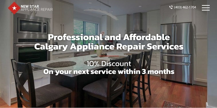 New Star Appliance Repair's homepage