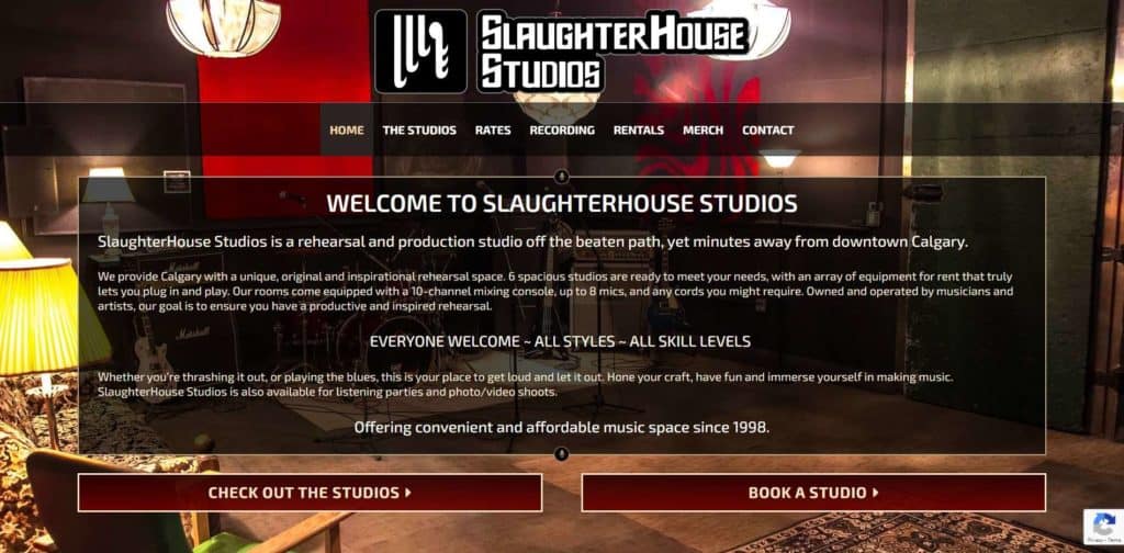 Slaughter House Studio's homepage