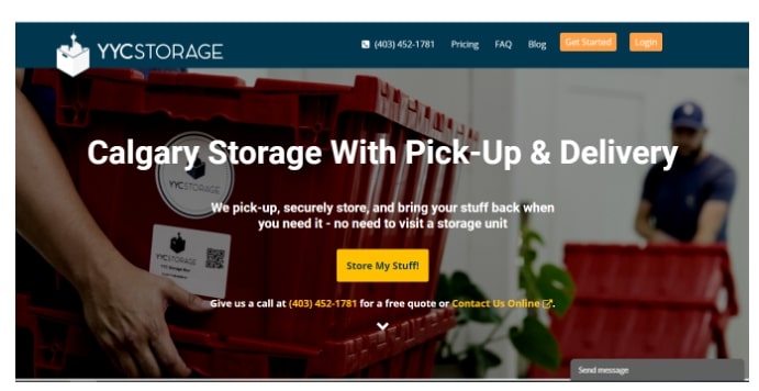 YYC Storage's homepage
