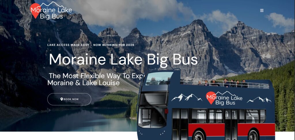moraine lake big bus homepage