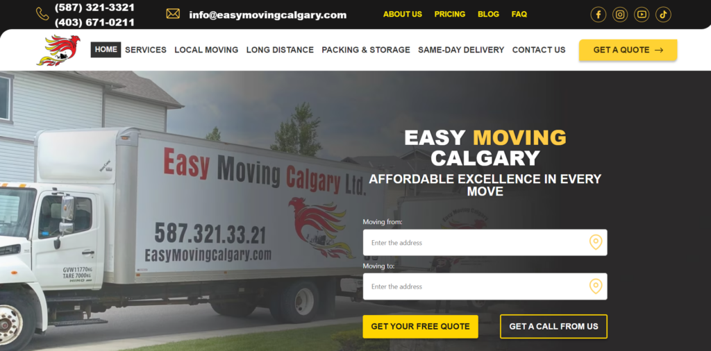 easy moving calgary homepage