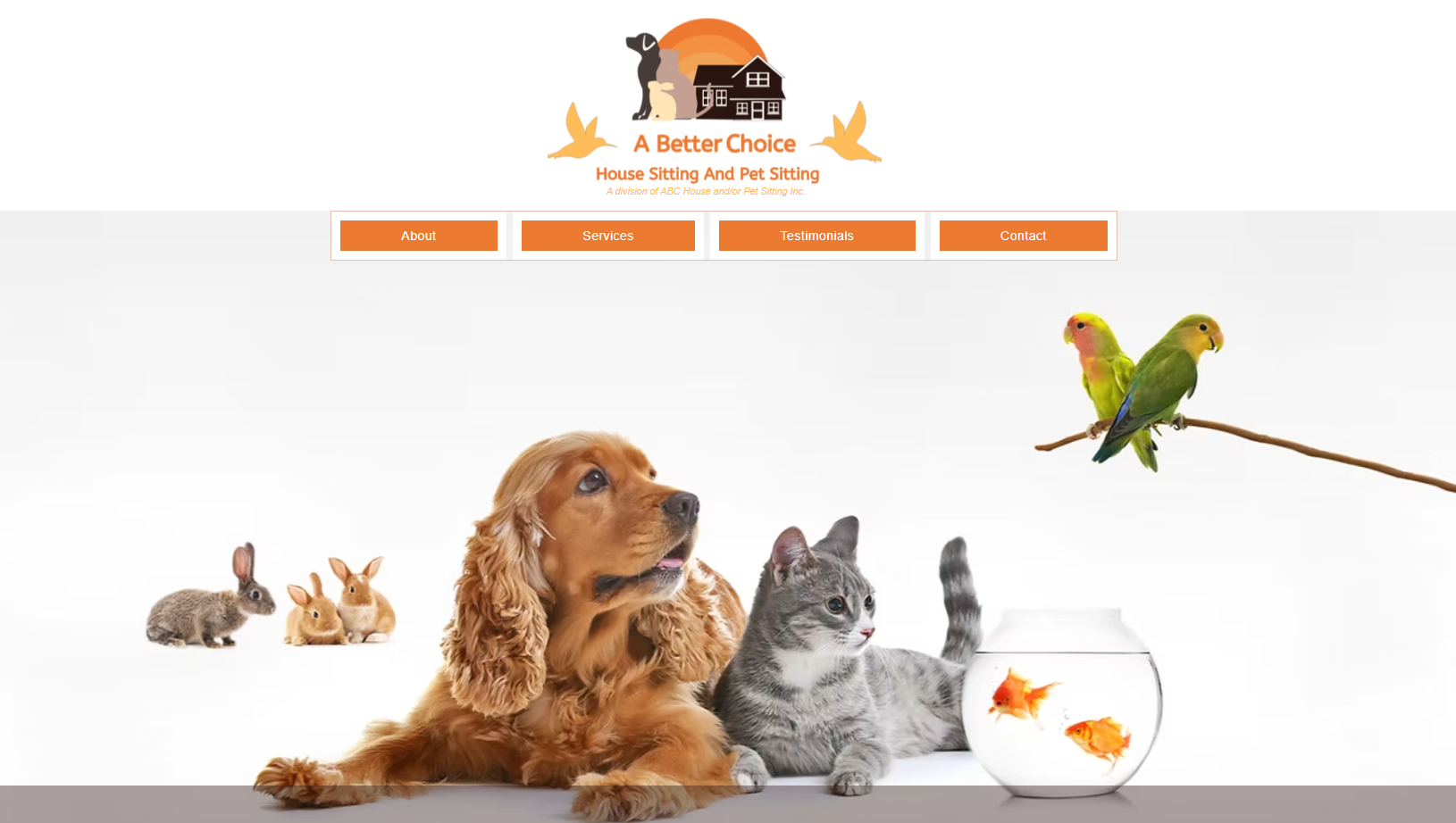 ABC House and Pet Sitting homepage
