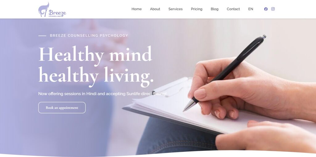 breeze counselling homepage