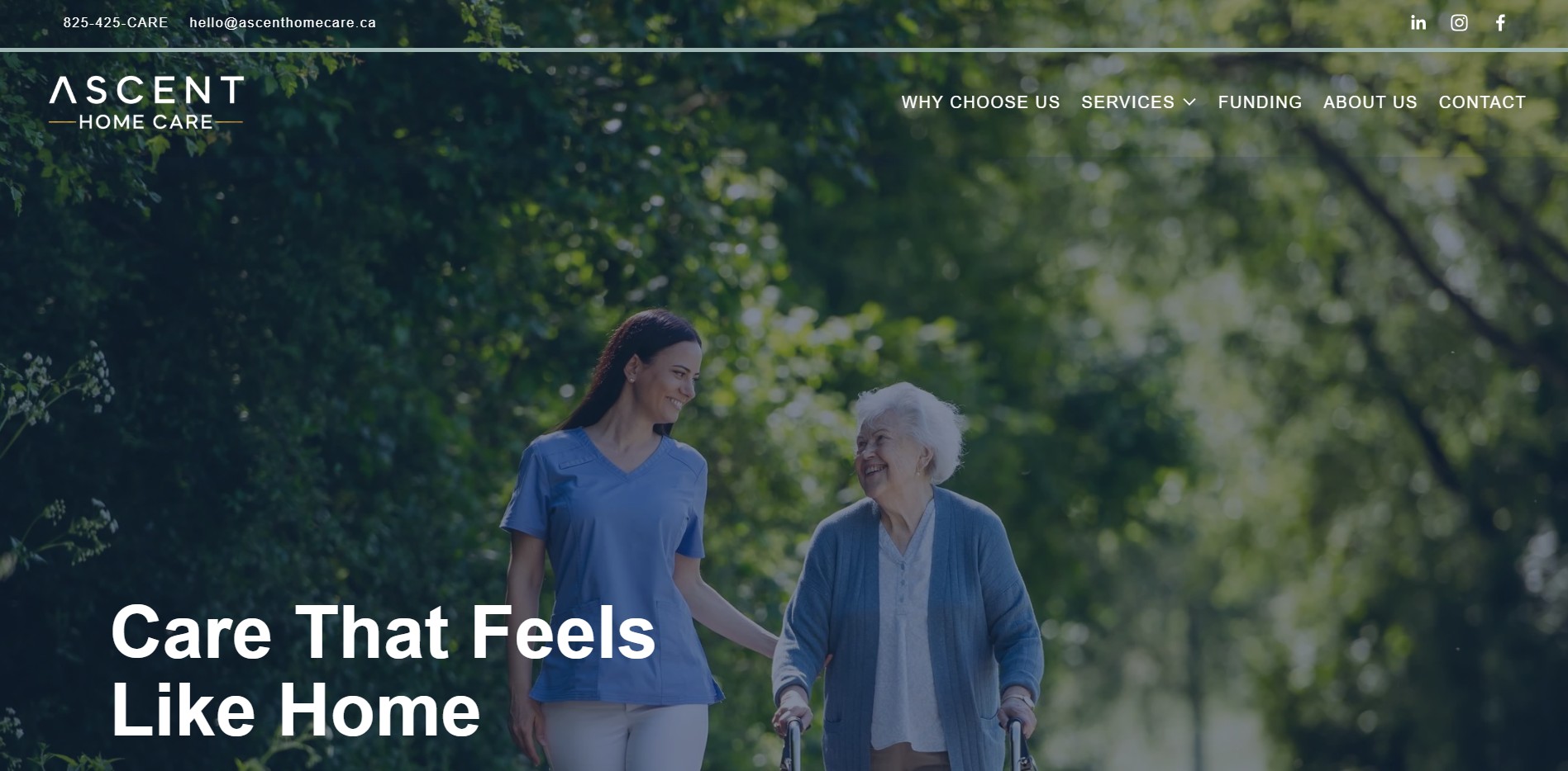 ascent home care homepage